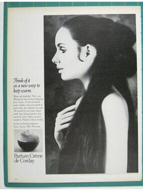 Print Ad Parfum Crème De Corday Fragrance Woman Fashion MOD 1960s Vintage